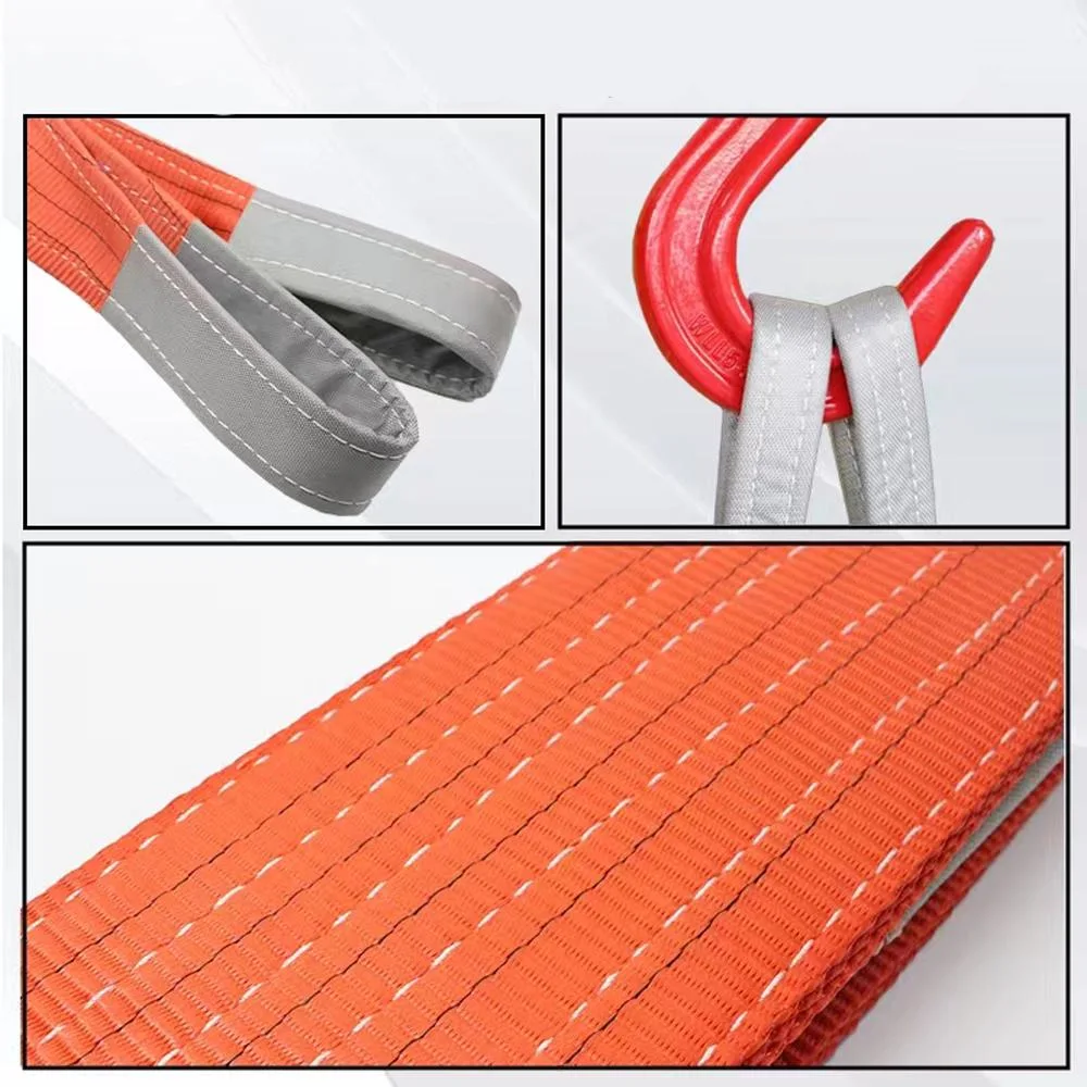 100% Polyester Eye-Eye Lifting Belt Made in China Material Handling Industrial Lifting