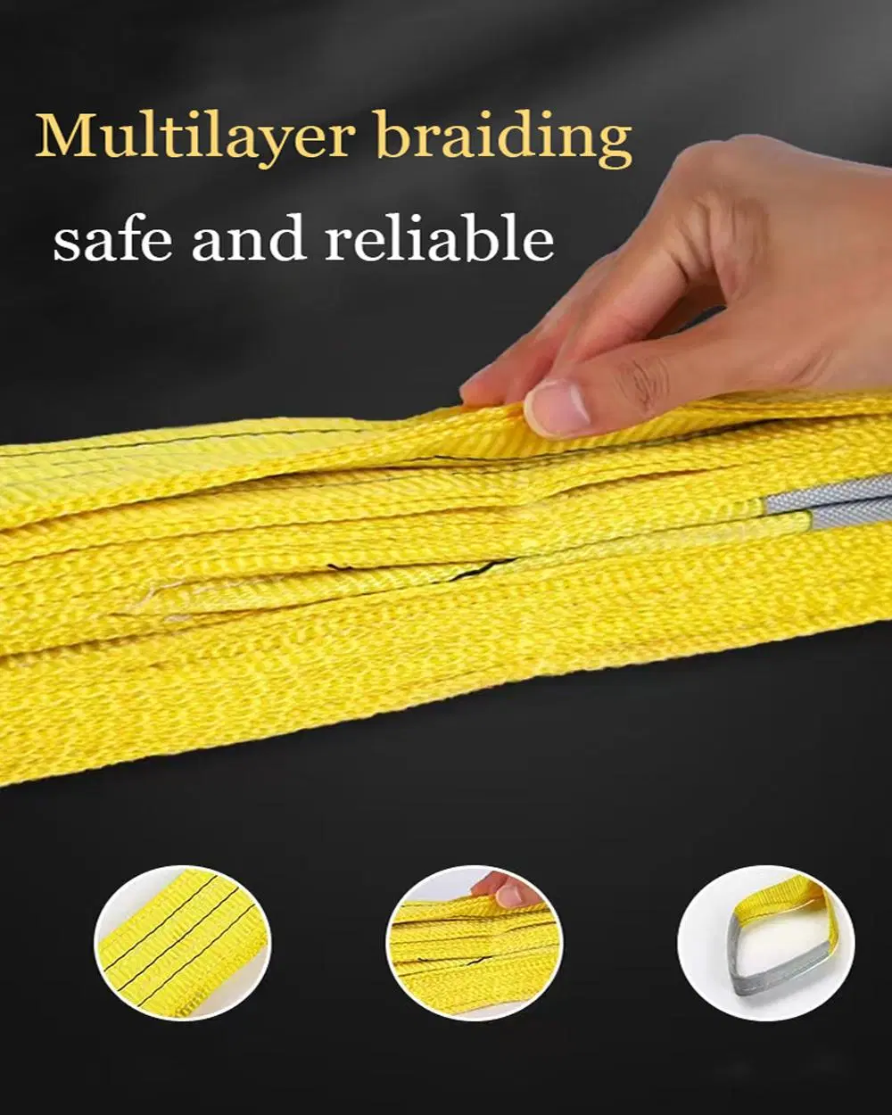 2ton 3ton Green Endless Flat Webbing Sling Industrial Yellow Material Handling